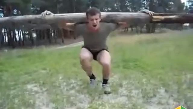 Best workout at home with the log Тренировка с бревном avi1