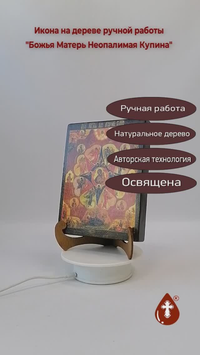 Божья Матерь Неопалимая Купина, арт И005-12, 15x20x3 см