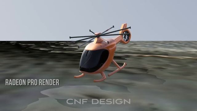 Blender 2.9, Helicopter take off and fly render using Eevee and Radeon Pro