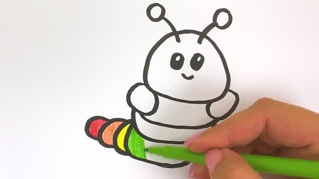 Как нарисовать девочку, зайчика, гусеницу