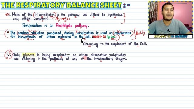 Respiration in Plants| Lec 17- The Respiratory Balance Sheet| Class 11| NEET| Harishu