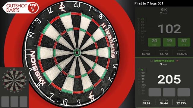 501 Darts Match: GiK v Intermediate BOT first to 7 Legs.