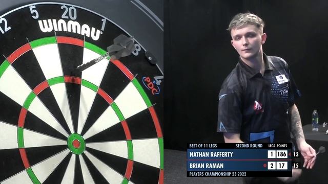 Brian Raman vs Nathan Rafferty - 2022 Players Championship 23 - Round 2 - Darts