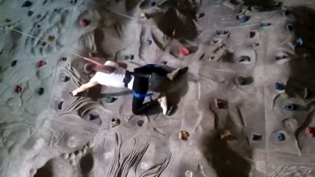 Chloe on rock wall