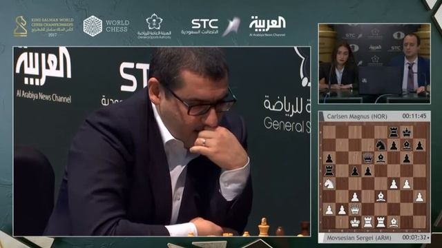 Magnus Carlsen beats Sergei Movsesian FIDE World Rapid Championship 2017 Round 6