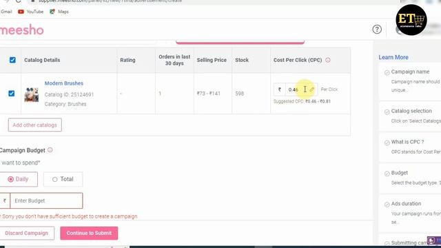 How to Create Profitable Meesho Ad Campaign in 2020 | Meesho Ad CPC | Daily Budget | Campaign type