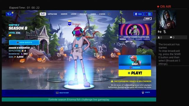 Fortnite season 8 tonna fish challenge live gameplay