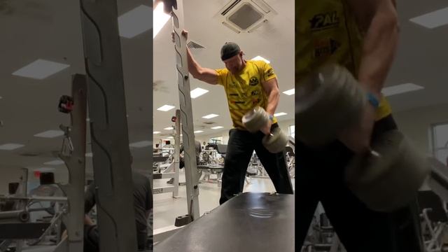 Sean Boom Hancock 120 lb strict hammer curls. Set 8, 24 reps