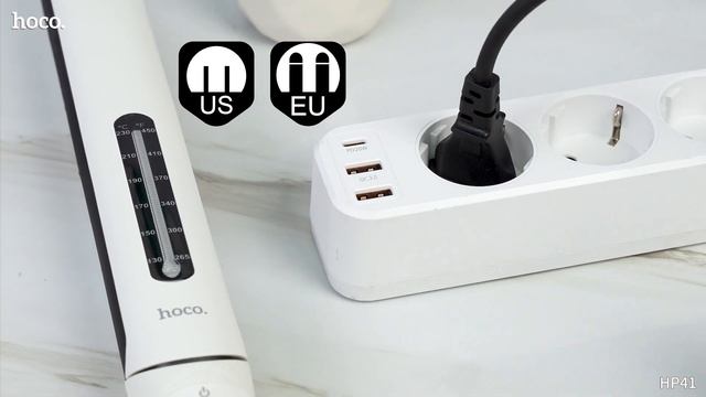 Выпрямитель для волос Hoco HP41 2в1 выпрямление и завивка белый