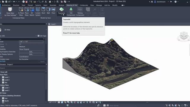 FormIt Site to Revit Topography