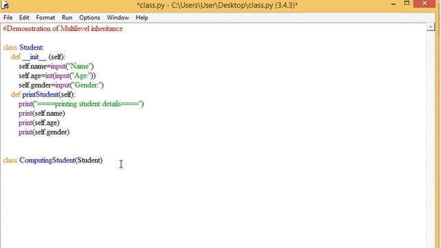 #6 Multilevel inheritance in Python - www.teachyourselfpython.com tutorial