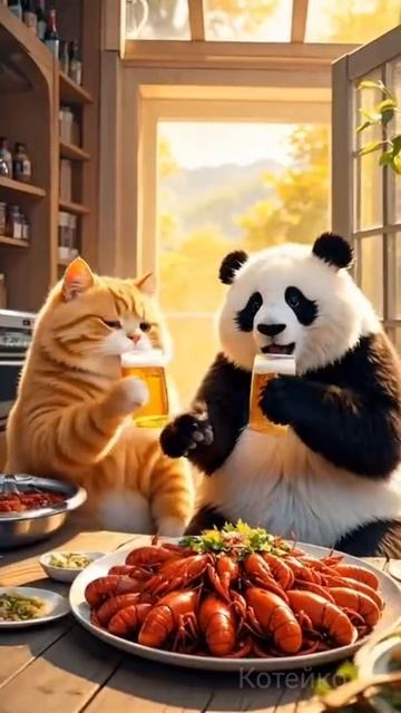 Котейко готовит, 7. Пиво с раками