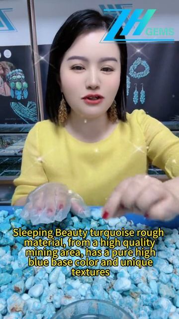 250306-3 Sleeping Beauty turquoise rough material, from a high quality mining area