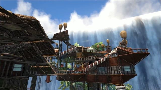 Ark Survival Evolved: Homestead base build - floating Sky Town & Airship