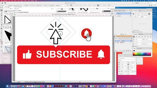 How to create a subscribe button for YouTube® in Adobe® Illustrator® with FREE DOWNLOAD