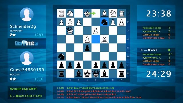 Chess Game Analysis: Schneider2g - Guest34850199 : 0-1 (By ChessFriends.com)