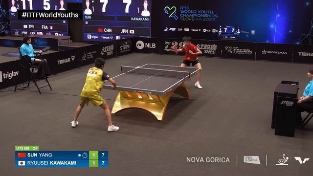 Sun Yang vs Ryuusei Kawakami | U15 BS-QF | ITTF World Youth Championships 2023