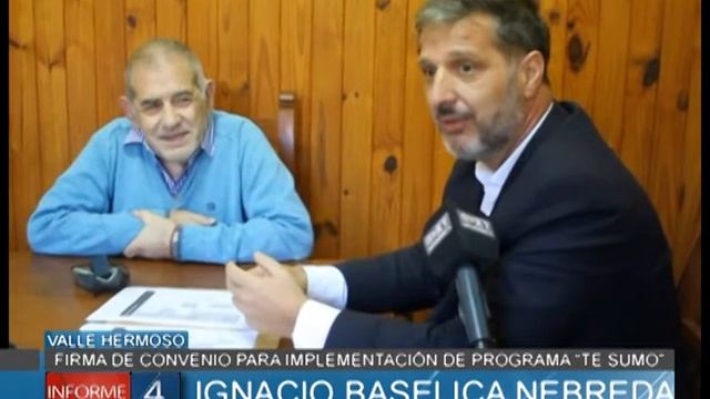 FIRMA DE CONVENIO PARA IMPLEMENTACIÓN DE PROGRAMA "TE SUMO" EN VALLE HERMOSO