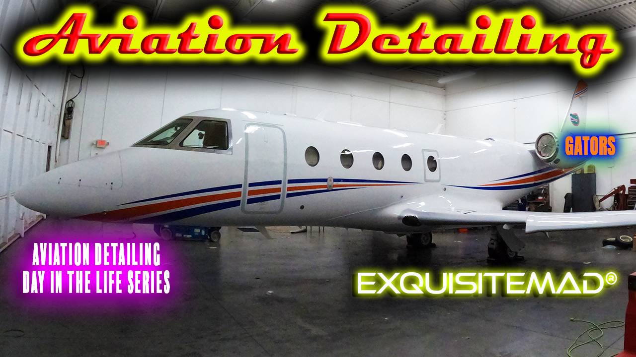 Providing Aviation Detailing on Florida Gators Jet in Destin FL | EXQUISITEMAD®
