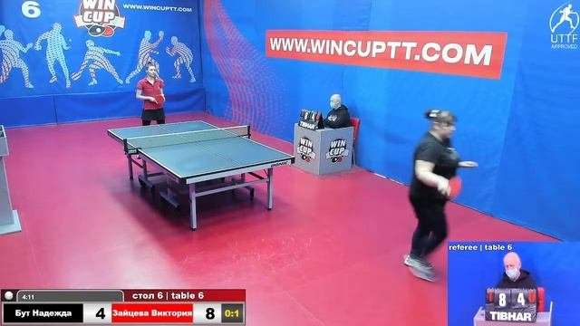 Бут Надежда 0-3 Зайцева Виктория    Восток 8  WINCUP  25.11.2021 Прямой эфир. Зал 6