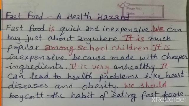 #Smart and easy way to score high in paragraph, #Paragraph Fast Food A Health Harzard#Class10 #PSEB