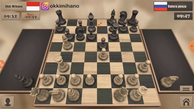 Catur REAL CHESS (WIN) - Okki Mihano [WHITE] (Indonesia) vs Valera penza [BLACK] (Rusia) - REMATCH