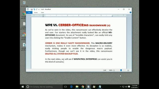 CERBER ATTACKS OFFICE365 USERS