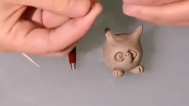 Елочная игрушка из глины совенок. Лепим дома /05.