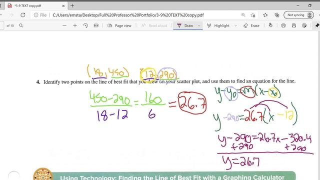 Lesson 3-9 (Linear Relationships and Lines of Best Fit)