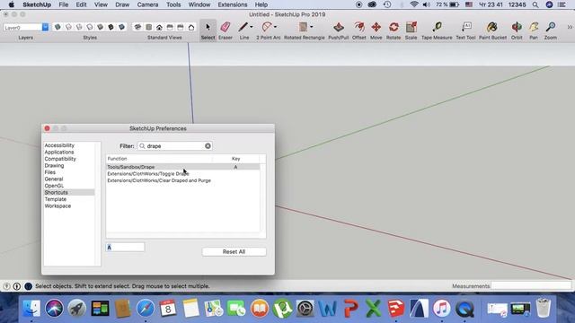 Custom shortcuts in Sketchup