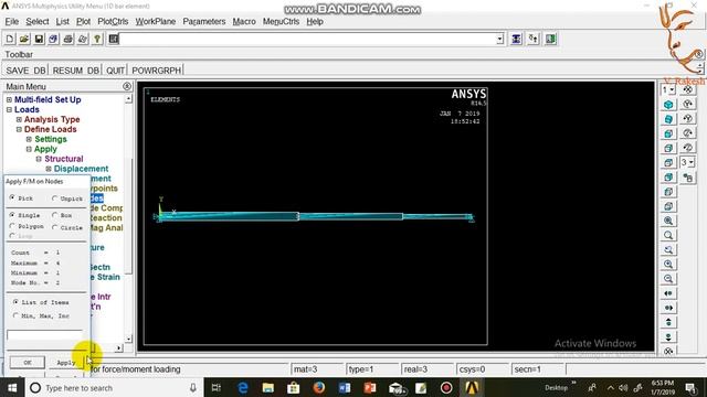 Stepped Bar (Ansys Mechanical APDL)