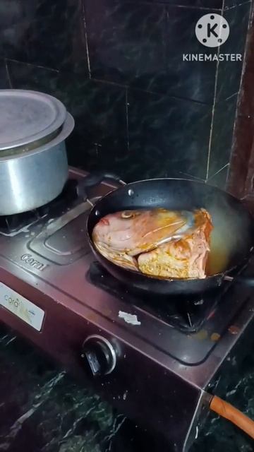 Giant fish head fry🤤#shorts