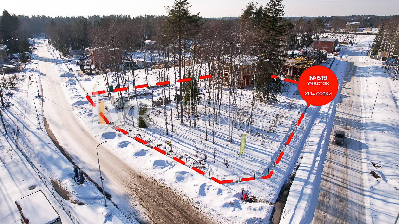 Участок № 619 площадью 27,14 соток в КП «Репино парк».