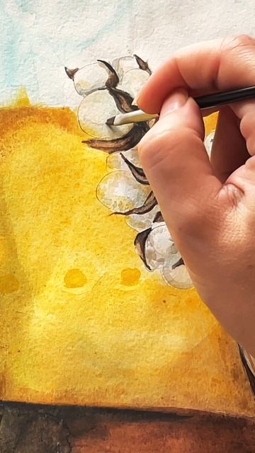 Хлопок акварелью.