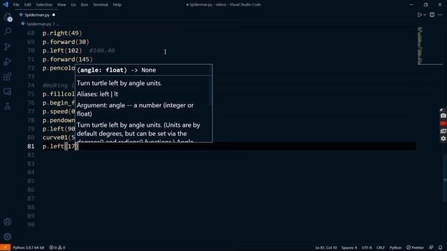 Make Spiderman using python turtle | Python turtle Graphics | Python turtle Animation | #Spiderman