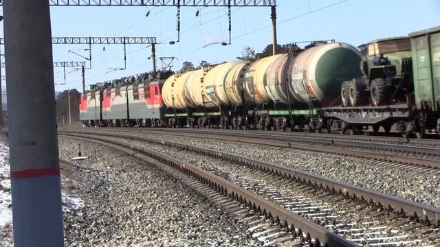 Электровоз ВЛ80с 1080 С грузовым поездом РЖД.(Electric locomotive VL80s 1080 With freight train RZD