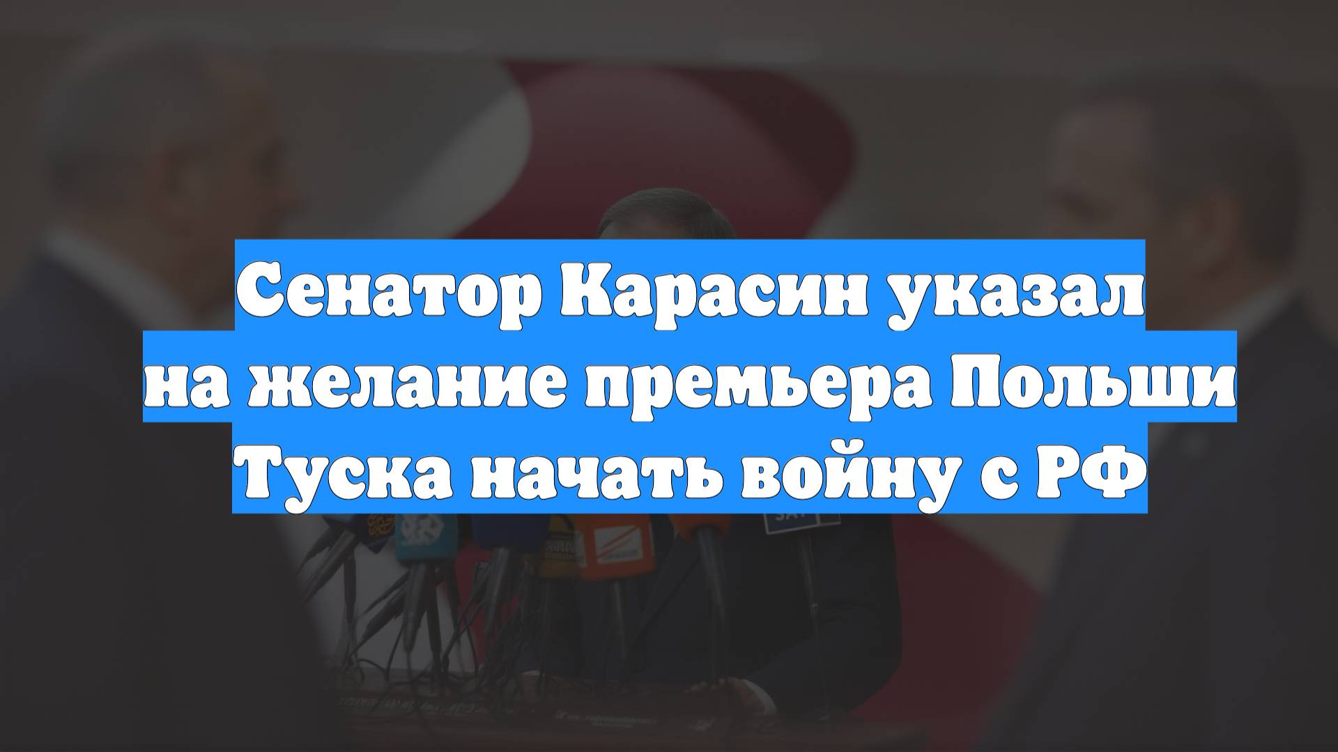 Сенатор Карасин указал на желание премьера Польши Туска начать войну с РФ