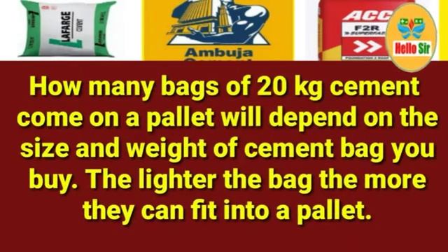 How many 20kg bags of cement on a pallet