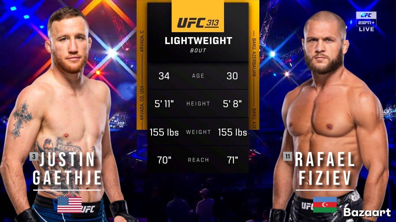 ДЖАСТИН ГЕЙДЖИ ПРОТИВ РАФАЭЛЯ ФИЗИЕВА 2 ПОЛНЫЙ БОЙ UFC 313