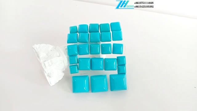 Mohave Arizona Turquoise square Tiny  Smooth Cabochon Loose Gemstone Turquoise Cabochon
