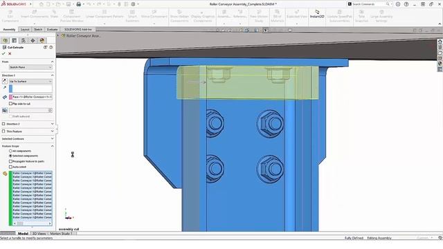 Assembly Cut Improvements in SOLIDWORKS 2023