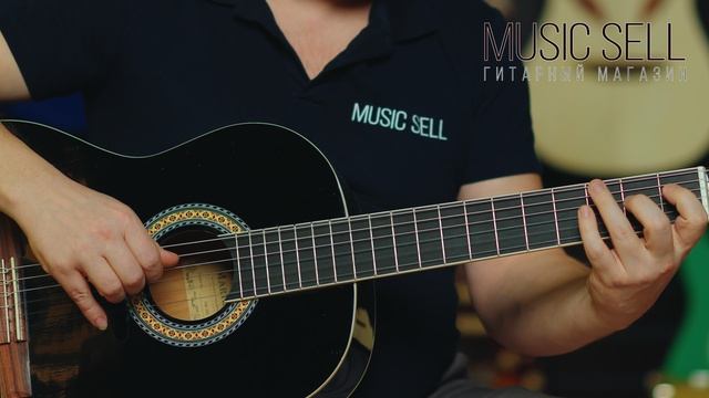 ЧЕРНАЯ КЛАССИЧЕСКАЯ ГИТАРА MARTINEZ ЧЕТЫРЕ ЧЕТВЕРТИ С АНКЕРОМ - MUSIC SELL