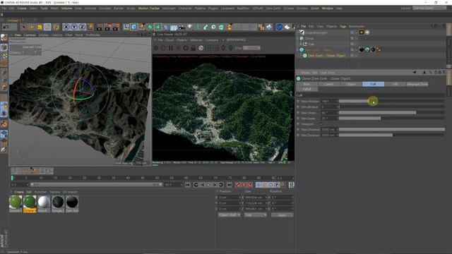 Cinema 4D Plugin Tutorial : DEM EARTH Easy Planting Tree l DEM EARTH 플러그인 나무심기