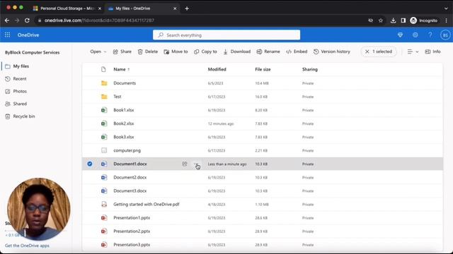 Deleting A File Using Microsoft OneDrive Online