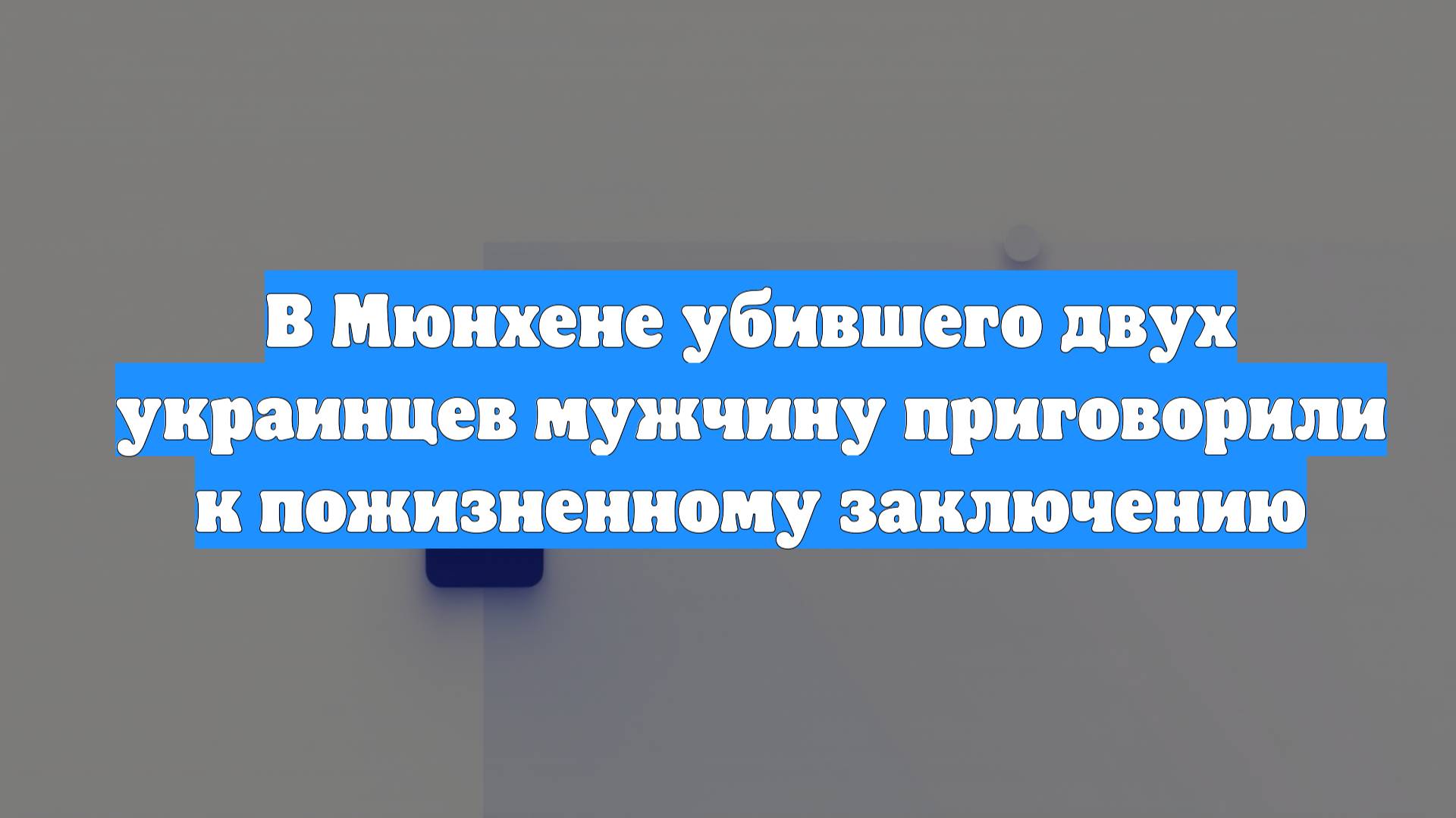 В Мюнхене убившего двух украинцев мужчину приговорили к пожизненному заключению