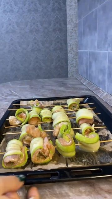 КАБАЧКОВЫЕ РУЛЕТИКИ С КУРИЦЕЙ #food #recipe #рецепты #еда #кухня #cooking #готовимдома #рулет
