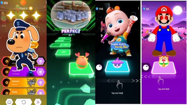 Sheriff Labrador 🆚 Grizzly & Lemmings 🆚 Super JoJo 🆚 Super Mario-🌟 Who Wil Win 🌟 Tiles Hop Game ✅