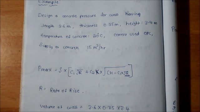 Design of Concrete pressure For Formworks | Rate of Rise Calculation