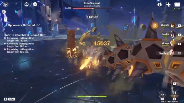 Noelle 1-Burst Ruin Serpent (almost) - Abyss 2.8