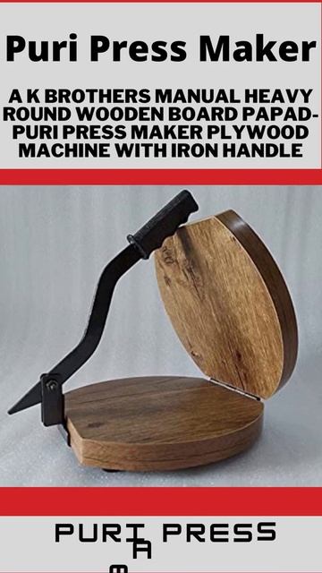 shorts।Manual Heavy Round Wooden Board।Plywood Machine with Iron Handle।best Papad-Puri Press Maker